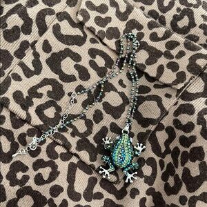 Whimsical frog pendant necklace